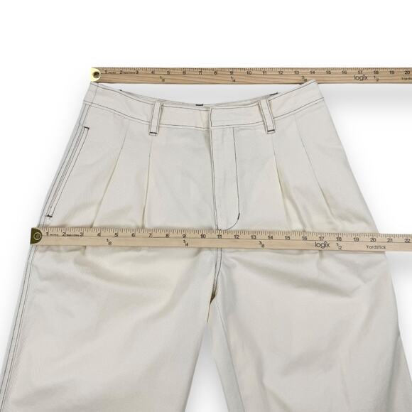 NWT Madewell Pleated Straight Leg Pant Women's Size 0 Cream Minimalist - Picture 11 of 14